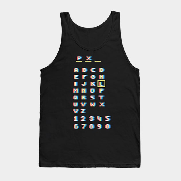 Enter Your Initials Pixel Art Retro Arcade Tank Top by Contentarama